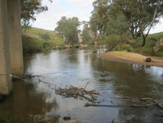 Upstream - see fence across the creek that is washed out.