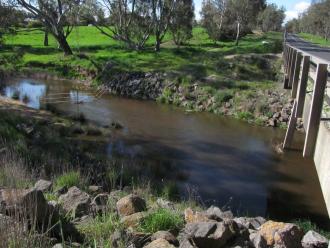 Taken looking across stream: Also took photo IMG_2725 looking UP the creek because I have never seen the creek flowing so strongly. 2nd photo would not upload