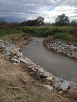 New channel around the dam