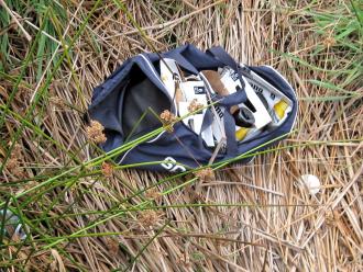 sample of rubbish near fishing platform