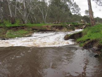 photo looking downstream from adjacent to the ford