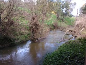 View south from under bridge