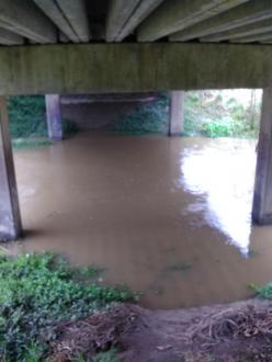 View across Foster Creek beneath bridge