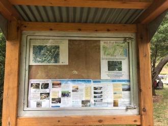 Noticeboard at the entrance to the Big 4 caravan park- with estuary watch  and Wye riverwalk information