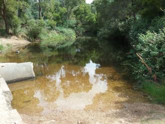 Water sample collection area looking upstream