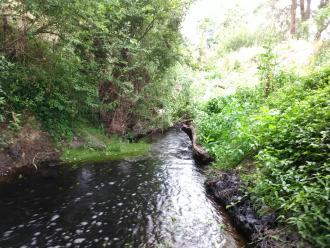 View south from under bridge