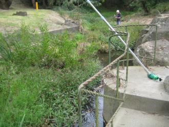 lots of vegetation in the waterway at YDI838