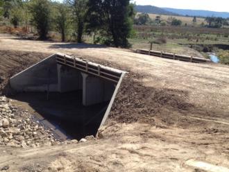 New bridge works at sampling site.  Facing west.