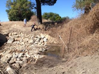 New bridge works at sampling site.  Facing East.