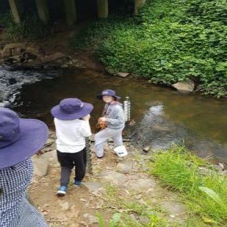 About to take water sample - nice work Bridie