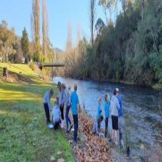 river high and cold with snow melt