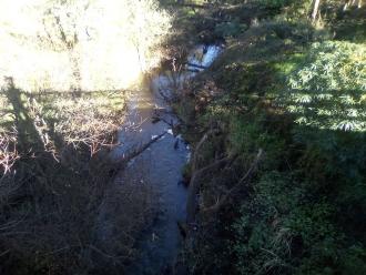 View above bridge looking south