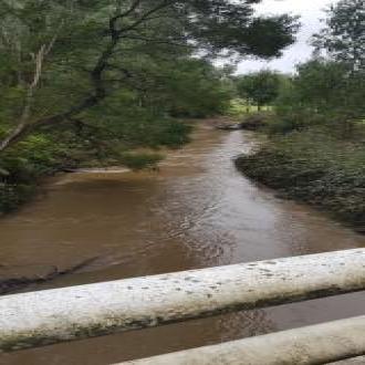 Looking at river from bridge 