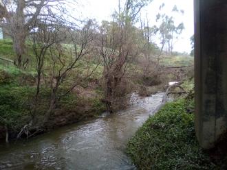 View looking south from under bridge