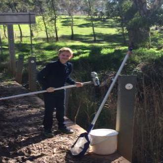 Collecting water sample