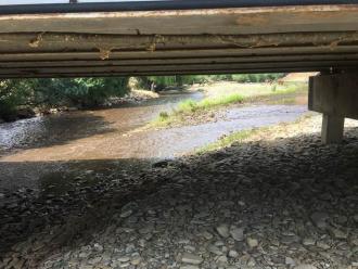 Looking upstream under bridge