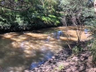 Colour of the creek after this week's dust storm