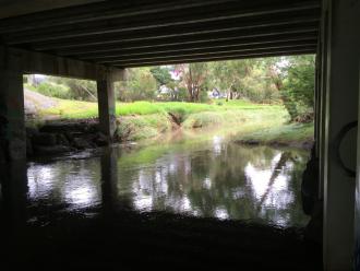 looking upstream from under the bridge