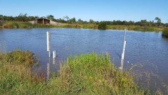 First pond depth 1.66m on old scale