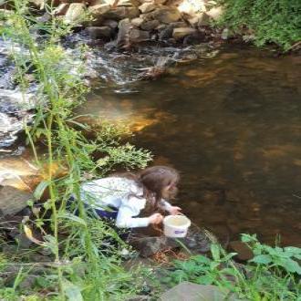 Zoe\'s first time collecting water 