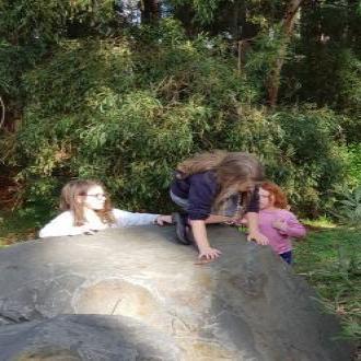 Our little group having a bit of fun on the rocks on the river banks 