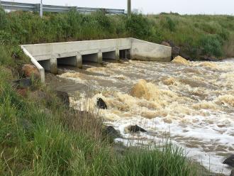 Lake Corangamite side of Cundare Pool regulator