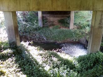 Looking east under bridge