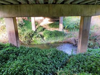 View east under bridge