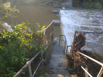 The water level at  at the Tyers Pump Station was about 150 to 200mm above normal flow.