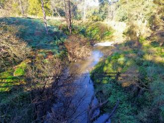 View looking south from bridge