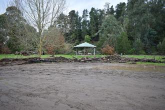 Flood debris in carpark