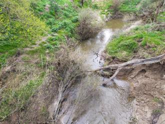 View looking south from bridge