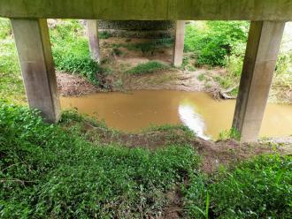 View under bridge looking east