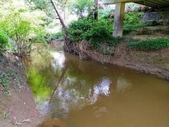 View under bridge looking north