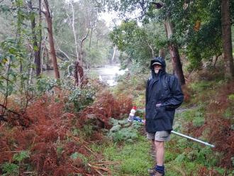 Looking downstream from sampling point.