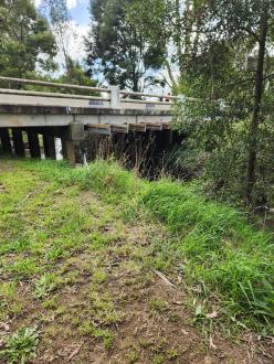 Bridge works currently underway on the Carlisle River Bridge.