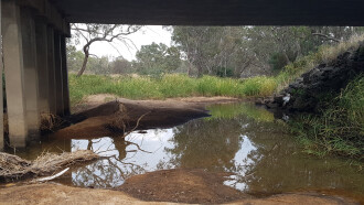 taken on 4/05/2024 showing the sandbars downstream