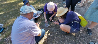 participants on walk and talk water testing