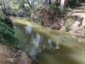 view upstream under bridge