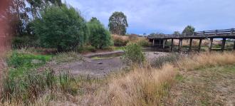 Pooling at inaccessible part of riverbed