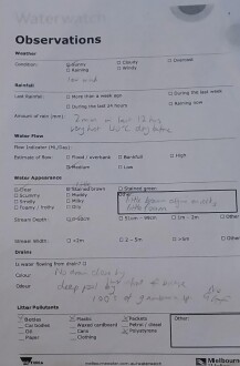 Water Quality Data Form