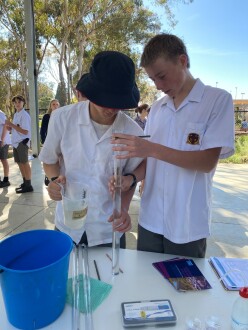 Year 9 students from Catholic College Sale competed the Waterwatch tests today