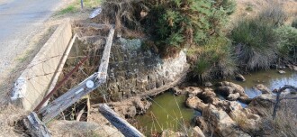 Downstream side of bridge