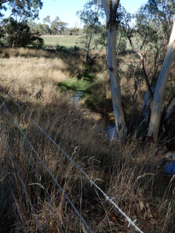 taken on 4-03-2026 showing water flowing in the channel 500m north of Stewarts lane