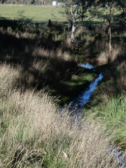 taken on 5/06/2026 showing water flowing in the channel 500m north of Stewrts lane